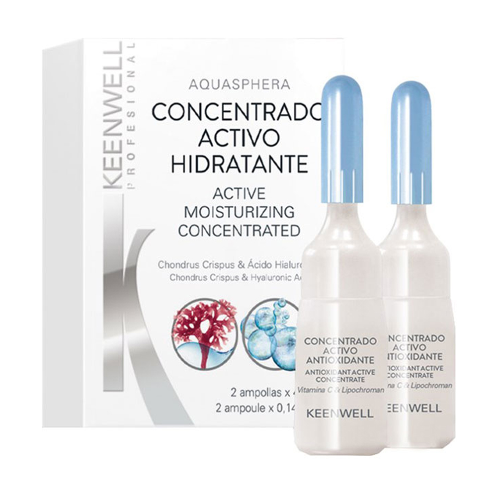 Інтенсивна зволожувальна сироватка для обличчя та шиї Keenwell Biologicos Active Moisturizing Concentrated, 2*4 мл
