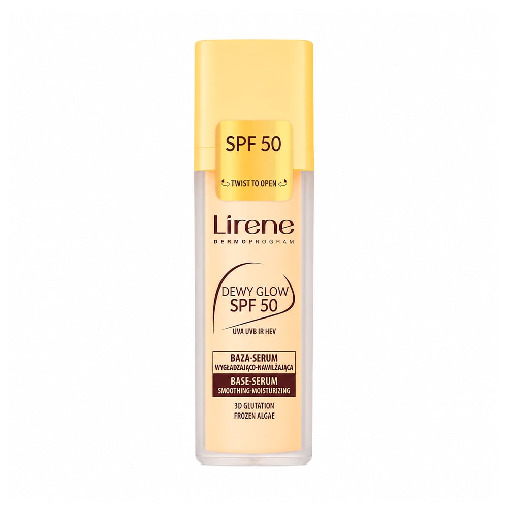 Сонцезахисна основа-сироватка для обличчя Lirene Dewy Glow Base-Serum Smoothing Moisturizing, SPF 50, 30 мл